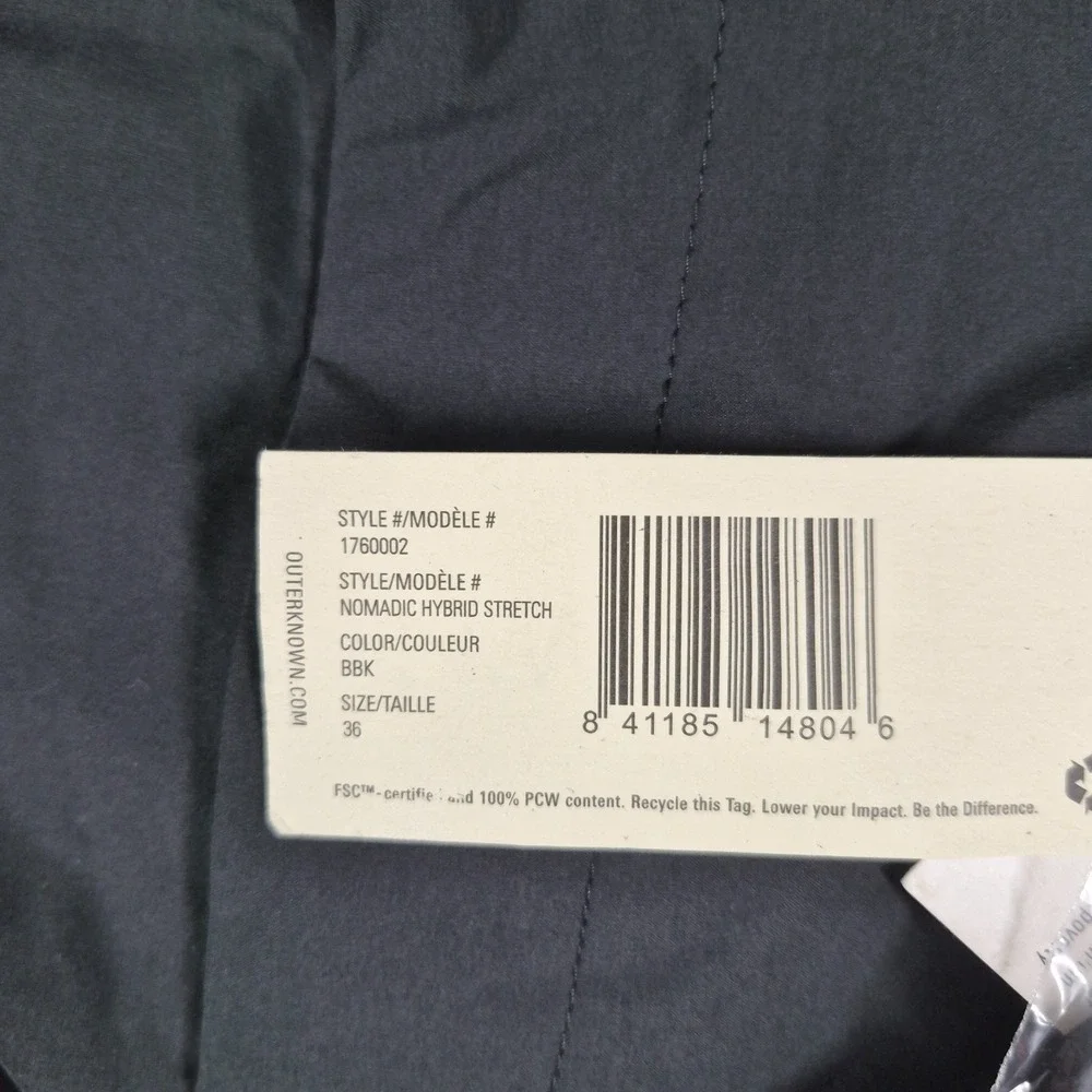 Outerknown Nomadic Hybrid Stretch Shorts Men's 36 Black Drawstring Pockets NWT